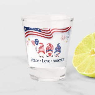 Patriotic Gnome Celebration Shot Glass