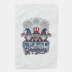 Patriotic Gnome Chillin With My Gnomies Shirt Desi Garden Flag