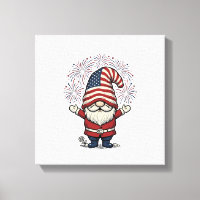 Patriotic Gnome Fireworks Vintage Vector Design_1