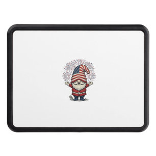 Patriotic Gnome Fireworks Vintage Vector Design_1 Hitch Cover