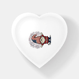 Patriotic Gnome Fireworks Vintage Vector Design_1 Paperweight