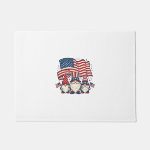 Patriotic Gnome Flag Vintage Engraving Design_1 Doormat