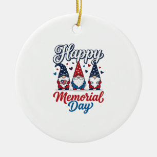 Patriotic Gnome Happy Memorial Day Vintage Shirt D Ceramic Ornament