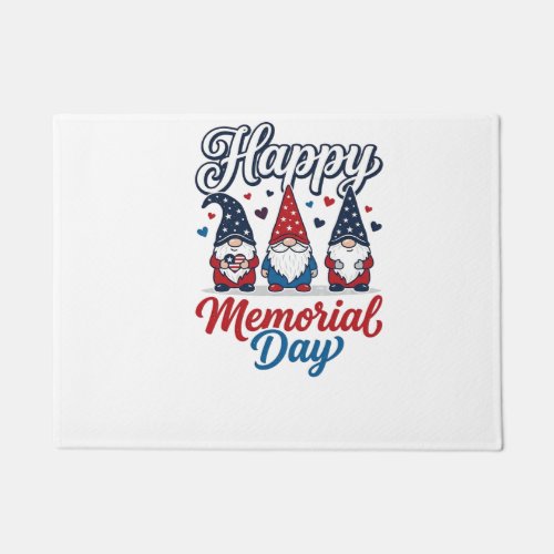 Patriotic Gnome Happy Memorial Day Vintage Shirt D Doormat