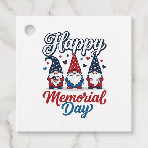 Patriotic Gnome Happy Memorial Day Vintage Shirt D Favor Tags
