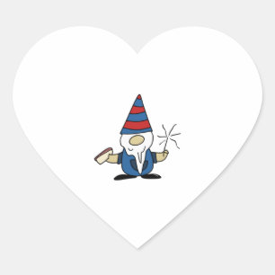 Patriotic gnome heart sticker