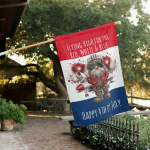 Patriotic Gnome House Flag