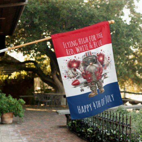 Patriotic Gnome House Flag