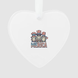Patriotic Gnome Merica Vintage Vector Design_1 Ornament