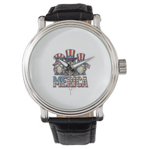 Patriotic Gnome Merica Vintage Vector Design_1 Watch