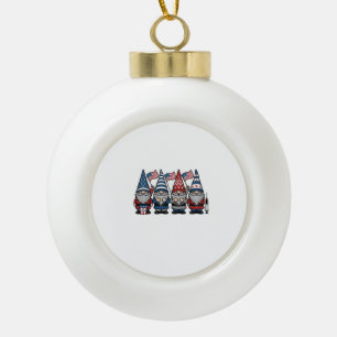 Patriotic Gnome Nurse Vector Vintage Engraving Des Ceramic Ball Christmas Ornament