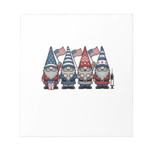 Patriotic Gnome Nurse Vector Vintage Engraving Des Notepad