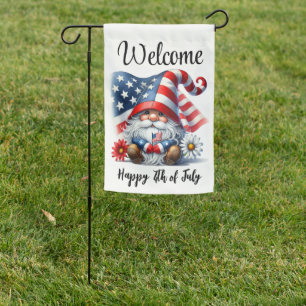 Patriotic Gnome’s 4th of July Celebration  Garden Flag