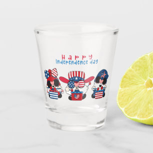 Patriotic Gnome Trio for Independence Day Fun Shot Glass