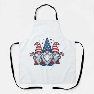 Patriotic Gnome Trio Vintage Vector Design_1 Apron