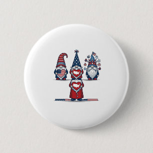 Patriotic Gnome Trio Vintage Vector Design_1 Button