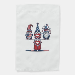 Patriotic Gnome Trio Vintage Vector Design_1 Garden Flag