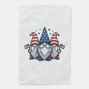 Patriotic Gnome Trio Vintage Vector Design_1 Garden Flag