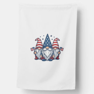 Patriotic Gnome Trio Vintage Vector Design_1 House Flag