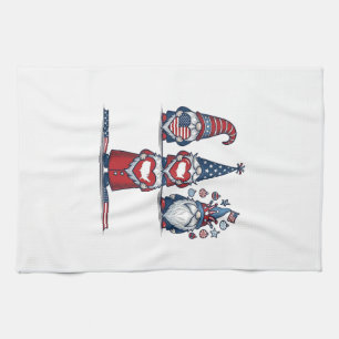 Patriotic Gnome Trio Vintage Vector Design_1 Kitchen Towel