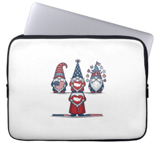 Patriotic Gnome Trio Vintage Vector Design_1 Laptop Sleeve