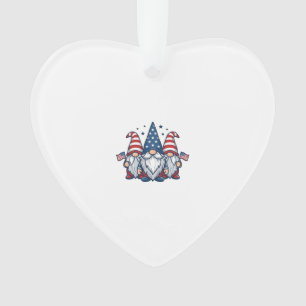 Patriotic Gnome Trio Vintage Vector Design_1 Ornament
