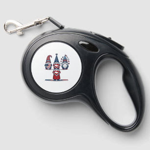 Patriotic Gnome Trio Vintage Vector Design_1 Retractable Pet Leash