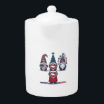 Patriotic Gnome Trio Vintage Vector Design_1 Teapot<br><div class="desc">Patriotic Gnome Trio Vintage Vector Design_1</div>