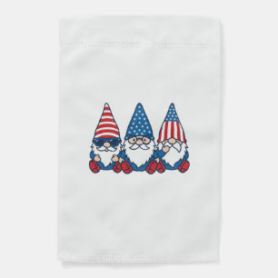 Patriotic Gnome Trio Vintage Vector Shirt Design_1 Garden Flag