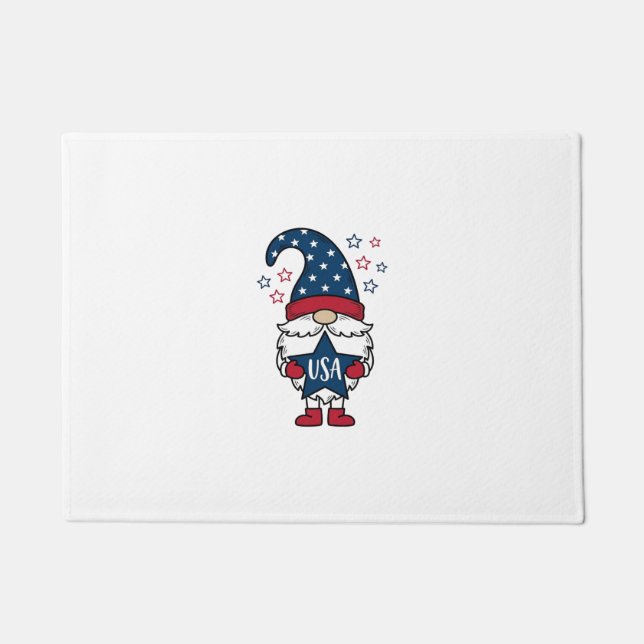 Patriotic Gnome USA Star Vector Shirt Design_1 Doormat (Front)