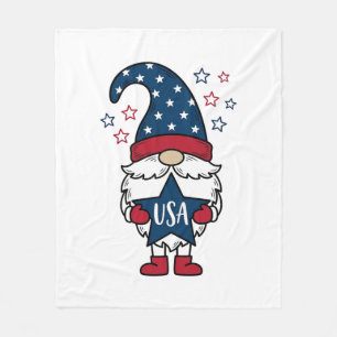 Patriotic Gnome USA Star Vector Shirt Design_1 Fleece Blanket