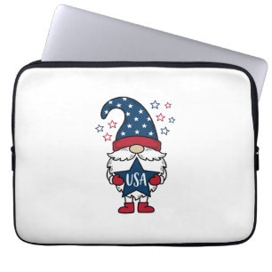 Patriotic Gnome USA Star Vector Shirt Design_1 Laptop Sleeve