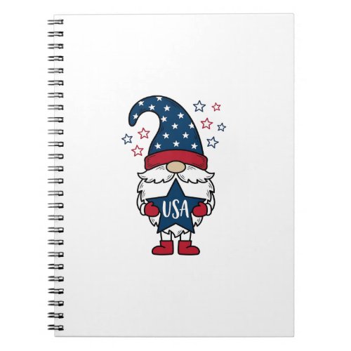 Patriotic Gnome USA Star Vector Shirt Design_1 Notebook