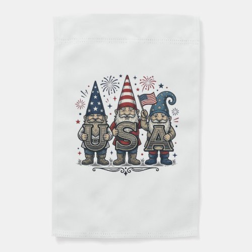 Patriotic Gnome USA Vintage Fourth of July Shirt_1 Garden Flag