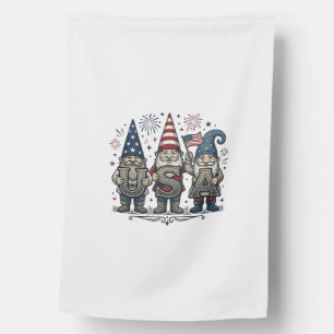 Patriotic Gnome USA Vintage Fourth of July Shirt_1 House Flag