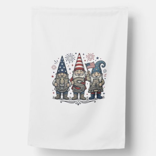 Patriotic Gnome USA Vintage Fourth of July Shirt_1 House Flag