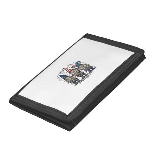 Patriotic Gnome USA Vintage Fourth of July Shirt_1 Trifold Wallet
