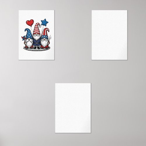 Patriotic Gnome Vintage Engraving Vector Design_1 Wall Art Sets