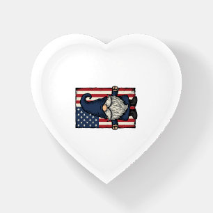 Patriotic Gnome Vintage Flag Shirt Design_1 Paperweight