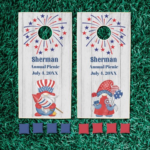 Patriotic Gnomes Family Company Picnic Beanbag Cornhole Set