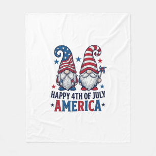 Patriotic Gnomes Happy 4th of July America Shirt_1 Fleece Blanket