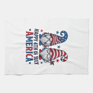 Patriotic Gnomes Happy 4th of July America Shirt_1 Kitchen Towel