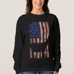 Patriotic Goat 4th of July American Flag Sweatshirt