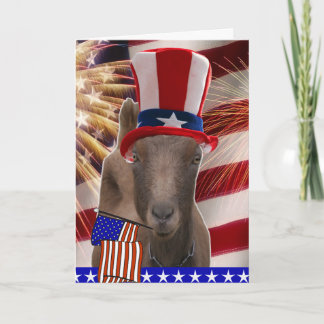 PATRIOTIC GOAT 4th OF JULY GIFTS Card