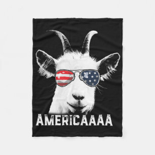 Patriotic Goat 4th Of July T Shirt Boys Funny Goat Fleece Blanket