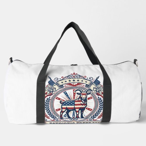 Patriotic Goat Farm Vector Graphic Tee_1 Duffle Bag