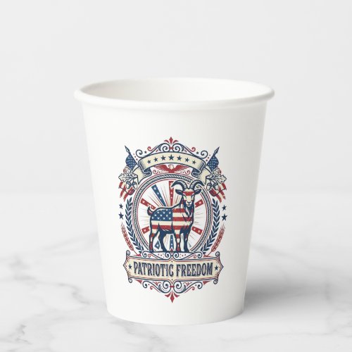 Patriotic Goat Farm Vector Graphic Tee_1 Paper Cups