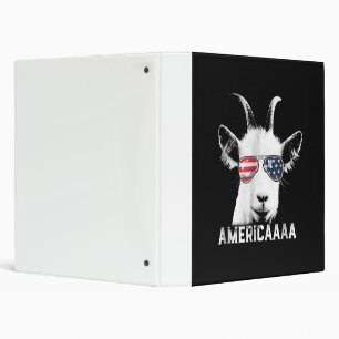 Patriotic Goat Funny Goat America 3 Ring Binder