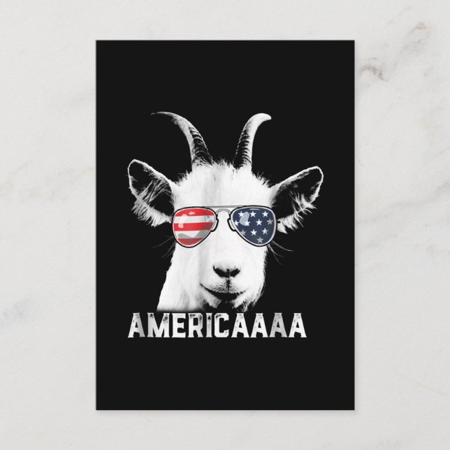Patriotic Goat Funny Goat America Enclosure Card (Front)