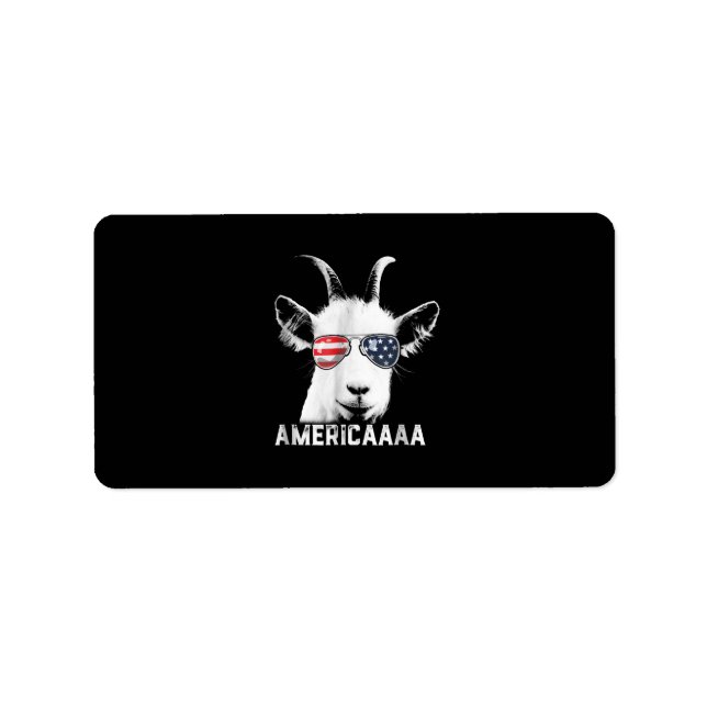 Patriotic Goat Funny Goat America Label (Front)